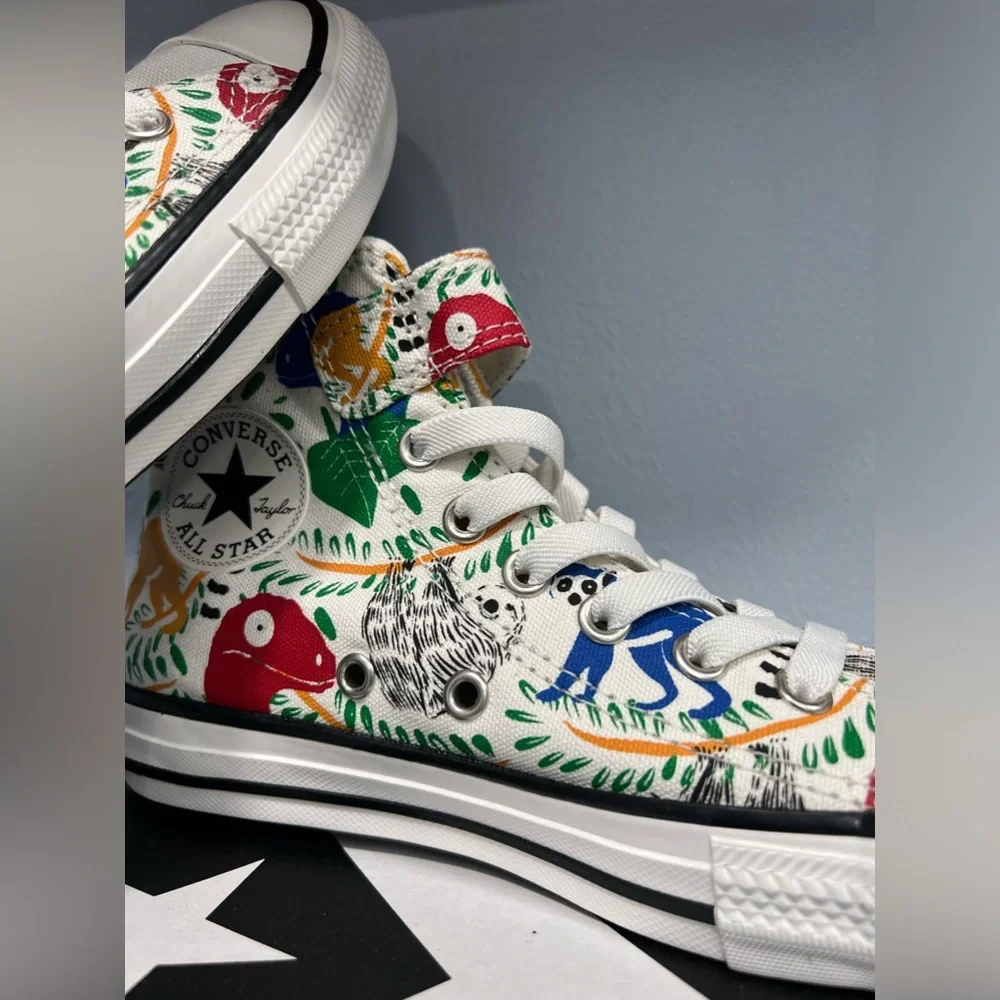 CONVERSE Chuck Taylor All Star Kids Sloth Jungle High Tops Boys SZ 2 NEW IN BOX